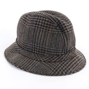 90s houndstooth plaid fedora London Fog 1990s vintage